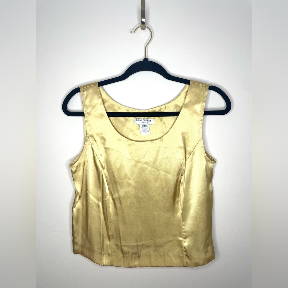 MISS DORBY Classic Tank Slip Sleeveless Blouse Zippered Back VNTG Y2K | Size 8